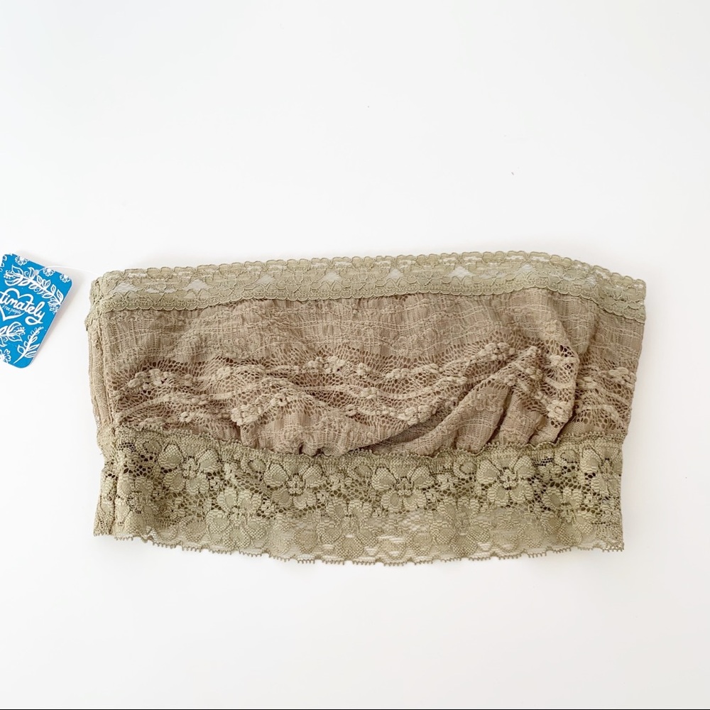 Free People Lace Bandeau Scalloped Edge Taupe XS - Picture 8 of 11